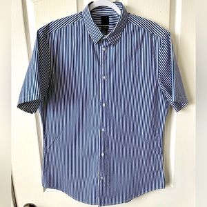 H&M Blue Striped Dress Button Men's Large